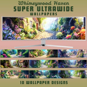Whimsical super ultrawide wallpaper cozy super ultrawide wallpaper lofi desktop wallpaper anime pc wallpaper ghibli desktop background