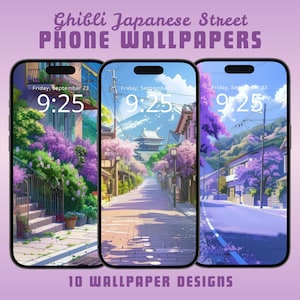 Ghibli japanese street mobile wallpaper lofi iphone android phone background anime wallpaper whimsical wallpaper iphone wallpaper download