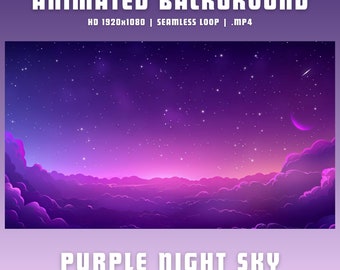 Vtuber Hintergrund lila Nachthimmel vtuber animierten Hintergrund lila zucken Overlay twitch pngtuber Stream Hintergrund lila zucken Overlay