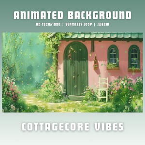 Vtuber background cottagecore vtuber animated background cozy twitch overlay twitch animated overlay lofi vtuber overlay anime obs overlay