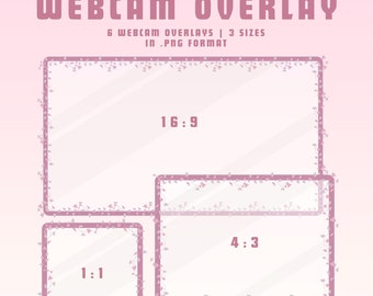 Simple pink vines webcam overlay simple webcam border twitch webcam overlay pink overlay minimalist overlay lofi obs twitch cam overlay
