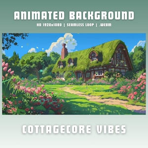 Vtuber background cottagecore vtuber animated background cozy twitch overlay twitch animated overlay lofi vtuber overlay ghibli obs overlay