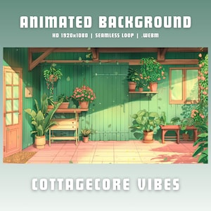Vtuber background cottagecore vtuber animated background cozy twitch overlay twitch animated overlay lofi vtuber overlay anime obs overlay