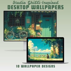Fondo de pantalla inspirado en Studio Ghibli, fondo de pantalla para laptop, fondo de pantalla para Macbook, fondo de pantalla de anime, fondo de pantalla de Ghibli, fondo de pantalla caprichoso.