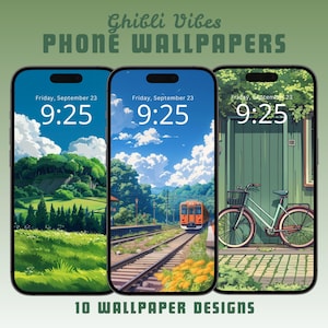 Ghibli vibes iphone wallpaper download lofi iphone android phone background anime wallpaper whimsical wallpaper green mobile phone wallpaper