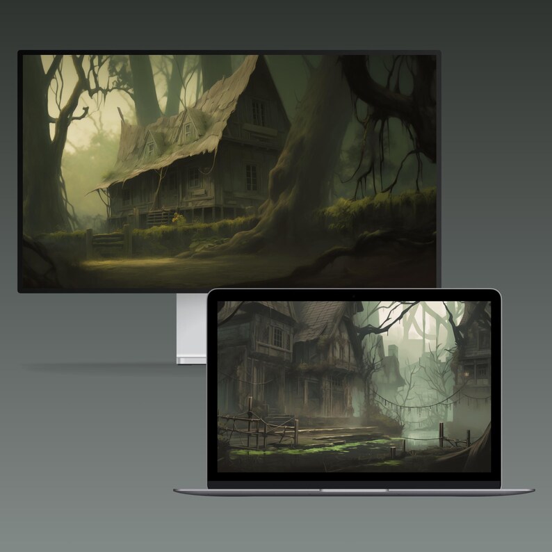 Spooky Desktop Wallpaper Halloween Wallpaper Laptop Wallpaper MacBook