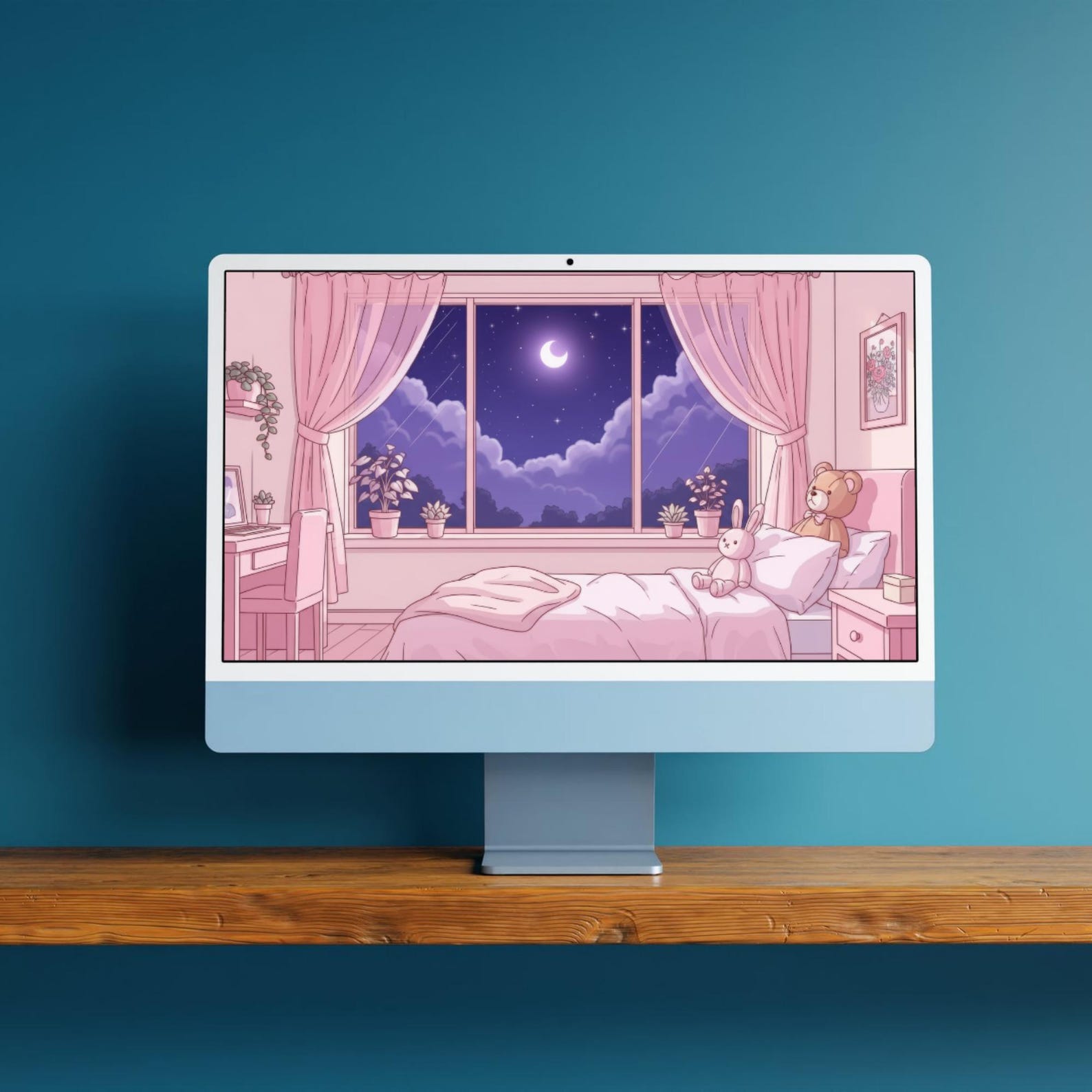 Dreamy Bedroom Desktop Wallpaper Cute Mac Wallpaper Kawaii Laptop ...
