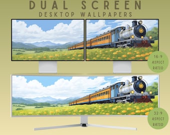 Spring time dual screen desktop wallpaper springtime wallpaper anime dual monitor wallpaper mac wallpaper ghibli super ultrawide wallpaper