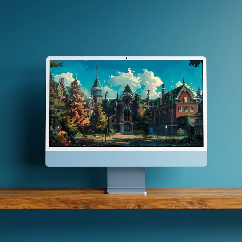 Dark academia–inspired desktop wallpaper collection featuring gothic libraries, ivy-covered courtyards, grand university halls, and autumnal campuses with warm lighting, vintage architecture, and a moody scholarly atmosphere.