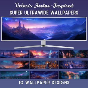 Velaris acotar スーパーウルトラワイド壁紙、City of Starlight 壁紙、acotar デスクトップ壁紙、velaris PC 壁紙、ダークデスクトップ背景