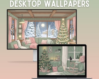 Cozy christmas desktop wallpaper lofi mac wallpaper cozy laptop wallpaper christmas macbook wallpaper whimsical wallpaper pink pc wallpaper