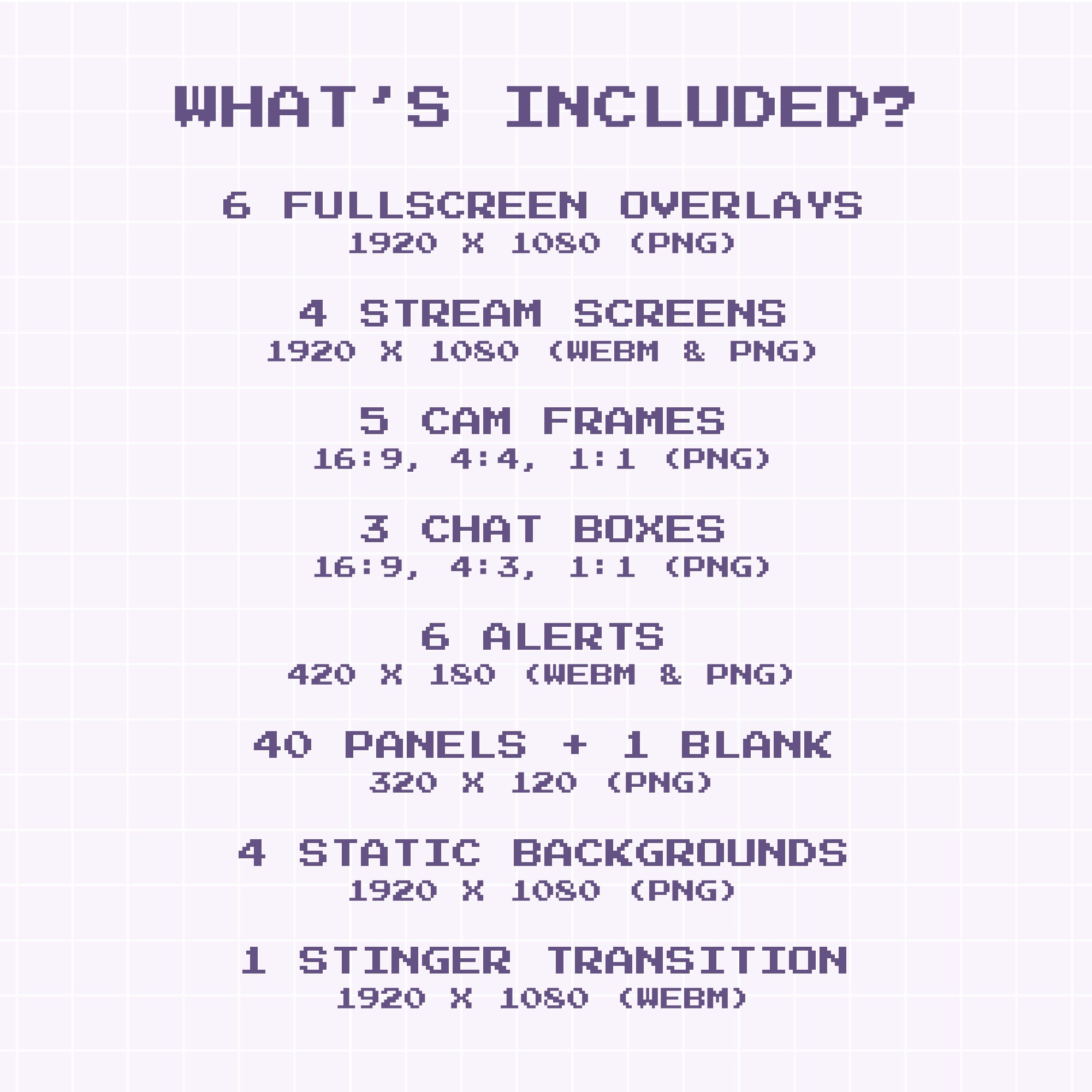 Purple Pixel Twitch Overlay Twitch Stream Package Animated Overlay ...
