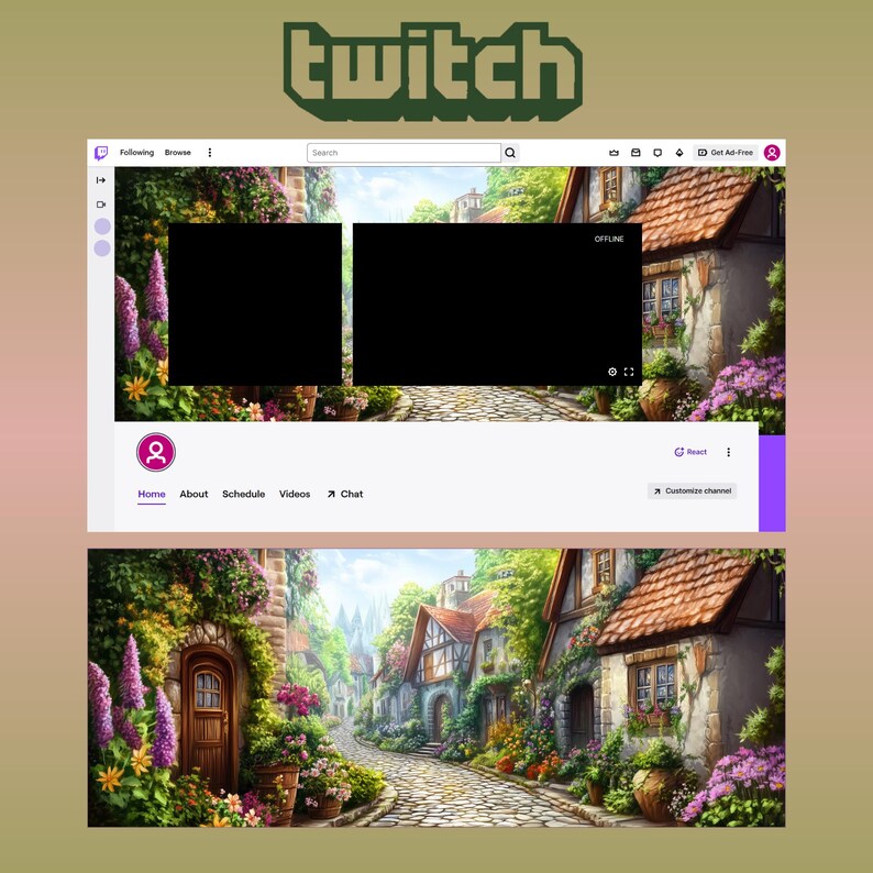 Whimsical Twitch Banners Cozy Twitch Profile Banner Lofi Twitch Stream ...