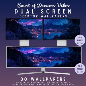 Velaris court of dreams dual screen desktop wallpaper night court wallpaper acotar dual monitor wallpaper acomaf super ultrawide wallpaper