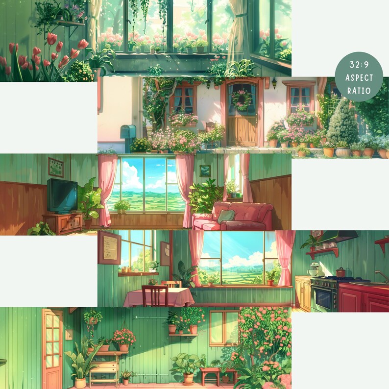 Cottagecore Dual Screen Desktop Wallpaper Mac Wallpaper Super Ultrawide