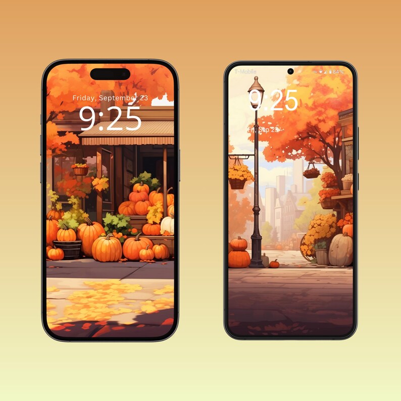 Autumn Pumpkins iPhone Wallpaper Download Halloween Wallpaper Fall ...