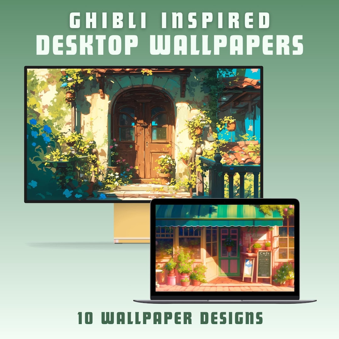 Anime Ghibli Inspired Desktop Wallpaper Laptop Wallpaper MacBook