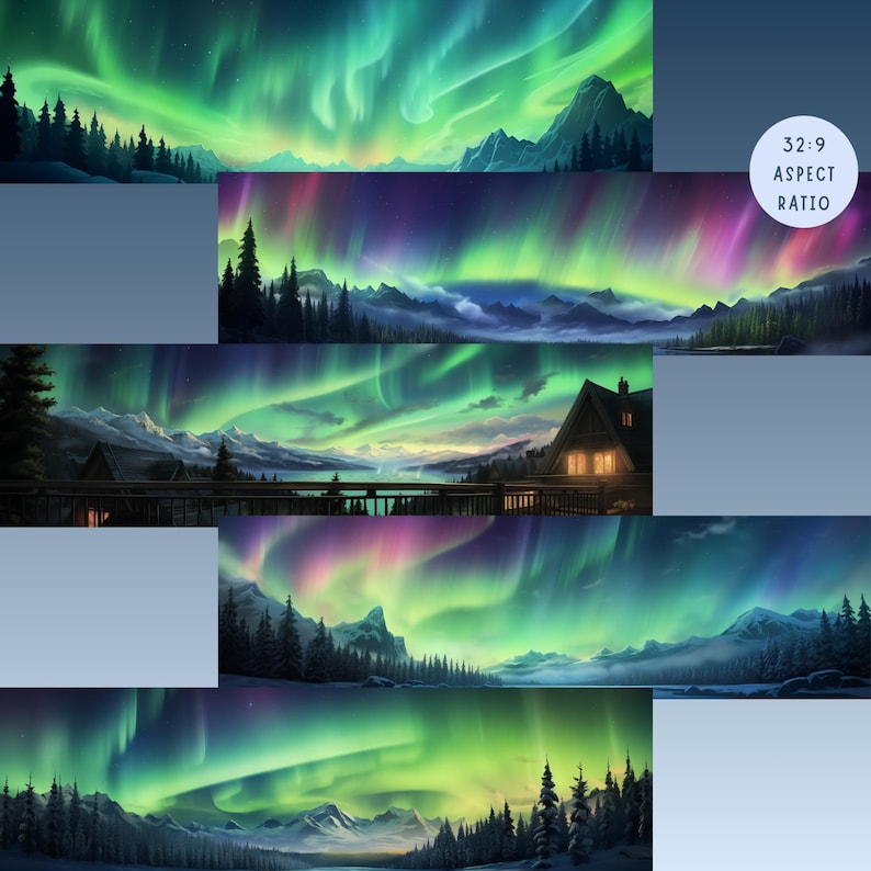 Northern Lights Dual Screen Desktop Wallpaper Aurora Borealis Wallpaper