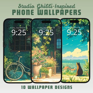 Studio ghibli inspired mobile wallpaper iphone android phone background anime wallpaper whimsical wallpaper iphone wallpaper download