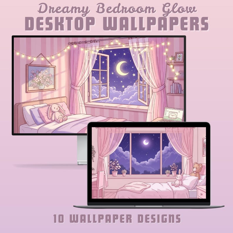 Dreamy Bedroom Desktop Wallpaper Cute Mac Wallpaper Kawaii Laptop ...