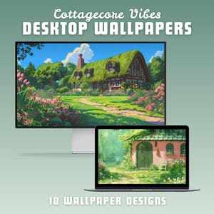 Cottagecore desktop wallpaper laptop wallpaper macbook wallpaper anime wallpaper pastel wallpaper ghibli inspired wallpaper