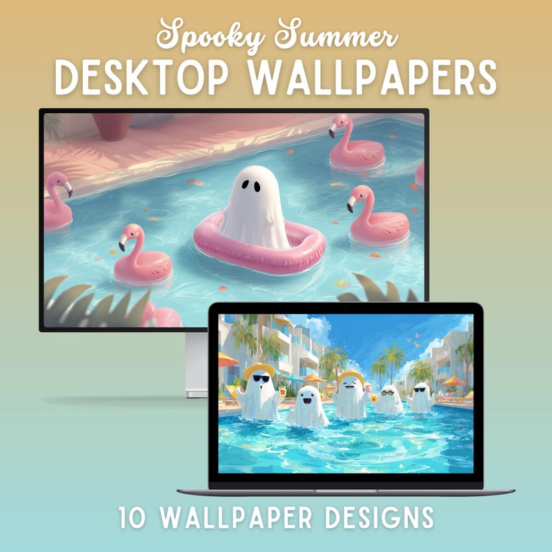 Summerween Desktop Summerween Desktop Wallpaper - Etsy