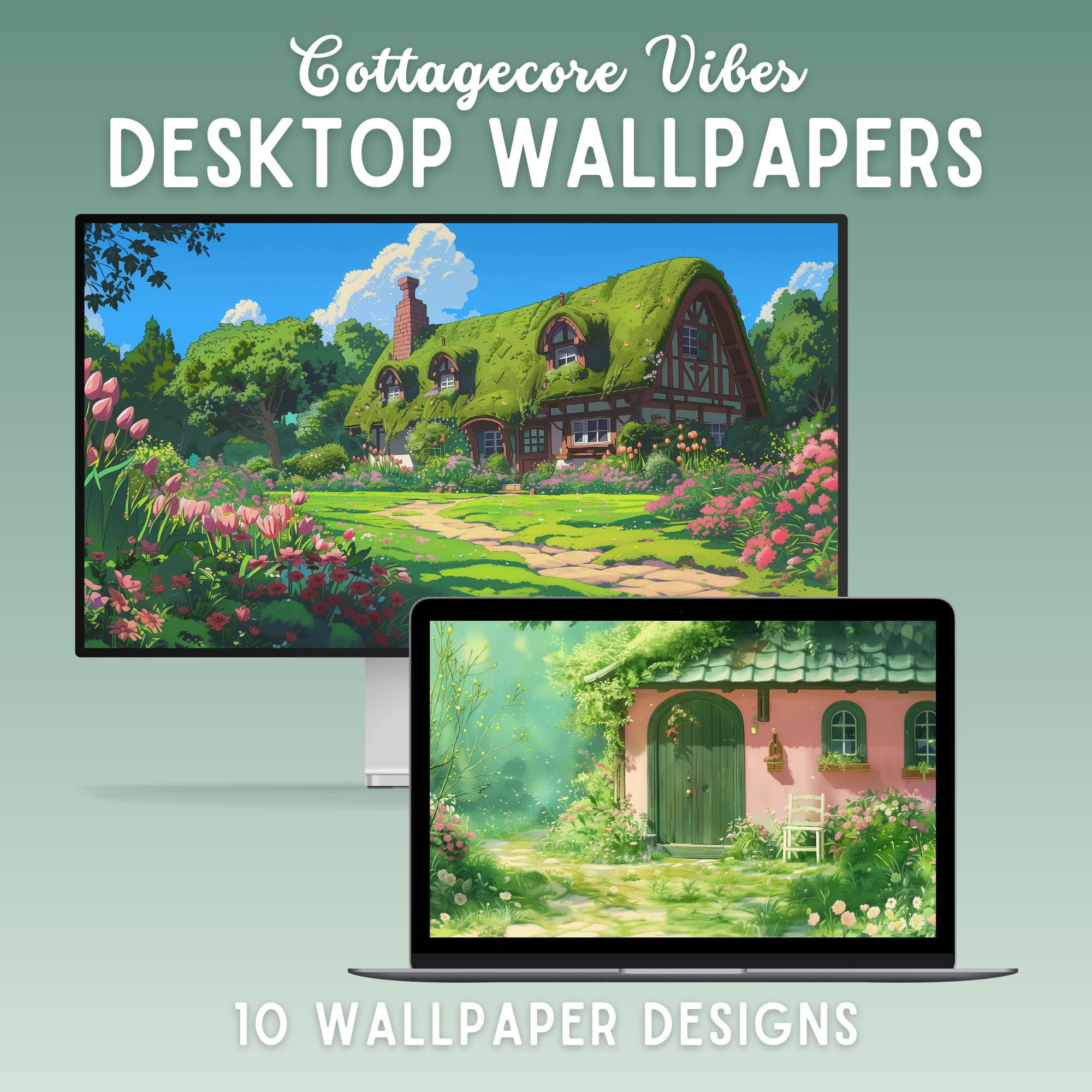 Cottagecore Desktop Wallpaper Laptop Wallpaper MacBook Wallpaper Anime ...