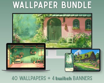 Cottagecore vibes wallpaper bundle desktop wallpaper macbook wallpaper ghibli ultrawide wallpaper ipad iphone wallpaper anime twitch banner