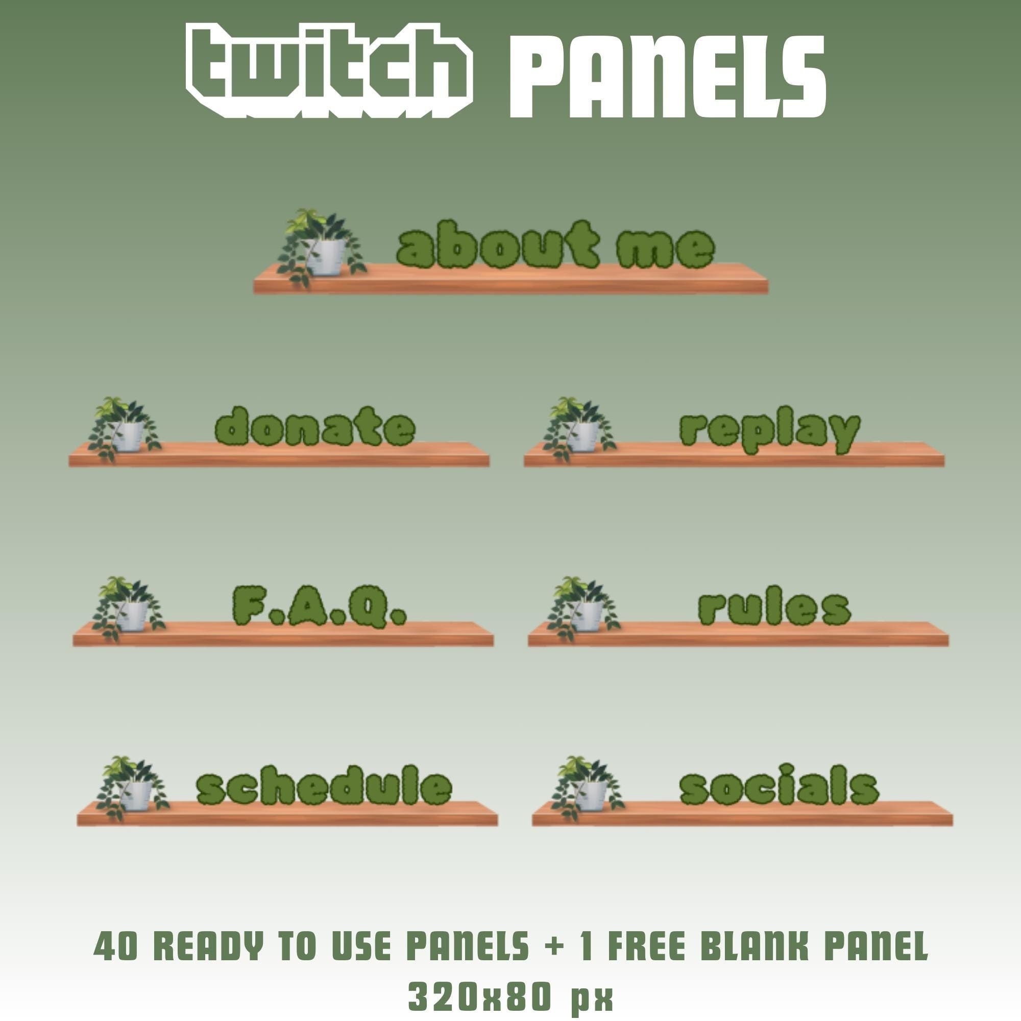 Twitch Panels Cozy Plant Twitch Stream Panels Cute Twitch Panels Plants ...