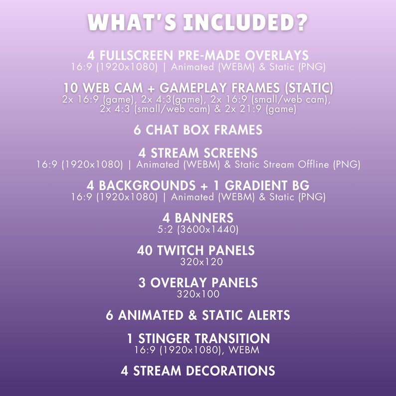 Purple Twitch Stream Package Animated Purple Twitch Overlay Twitch ...