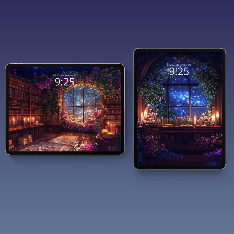 Cozy Magical Library iPad Wallpaper Cozy iPad Background Library ...