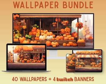 Autumn pumpkins wallpaper bundle fall desktop wallpaper macbook wallpaper super ultrawide wallpaper autumn ipad wallpaper iphone wallpaper