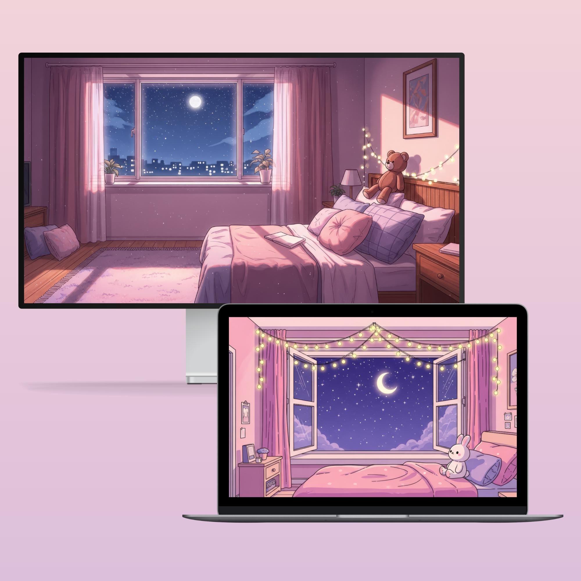 Dreamy Bedroom Desktop Wallpaper Cute Mac Wallpaper Kawaii Laptop ...