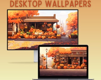 Autumn pumpkins desktop wallpaper autumn wallpaper laptop wallpaper macbook wallpaper mac wallpaper halloween wallpaper anime pc wallpaper