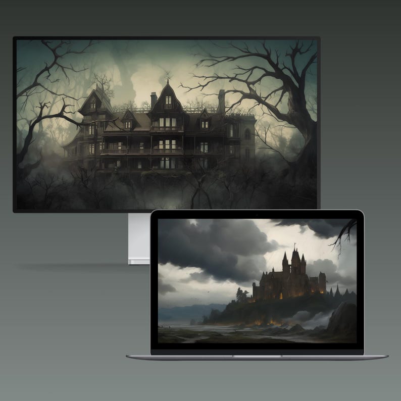 Spooky Desktop Wallpaper Halloween Wallpaper Laptop Wallpaper MacBook