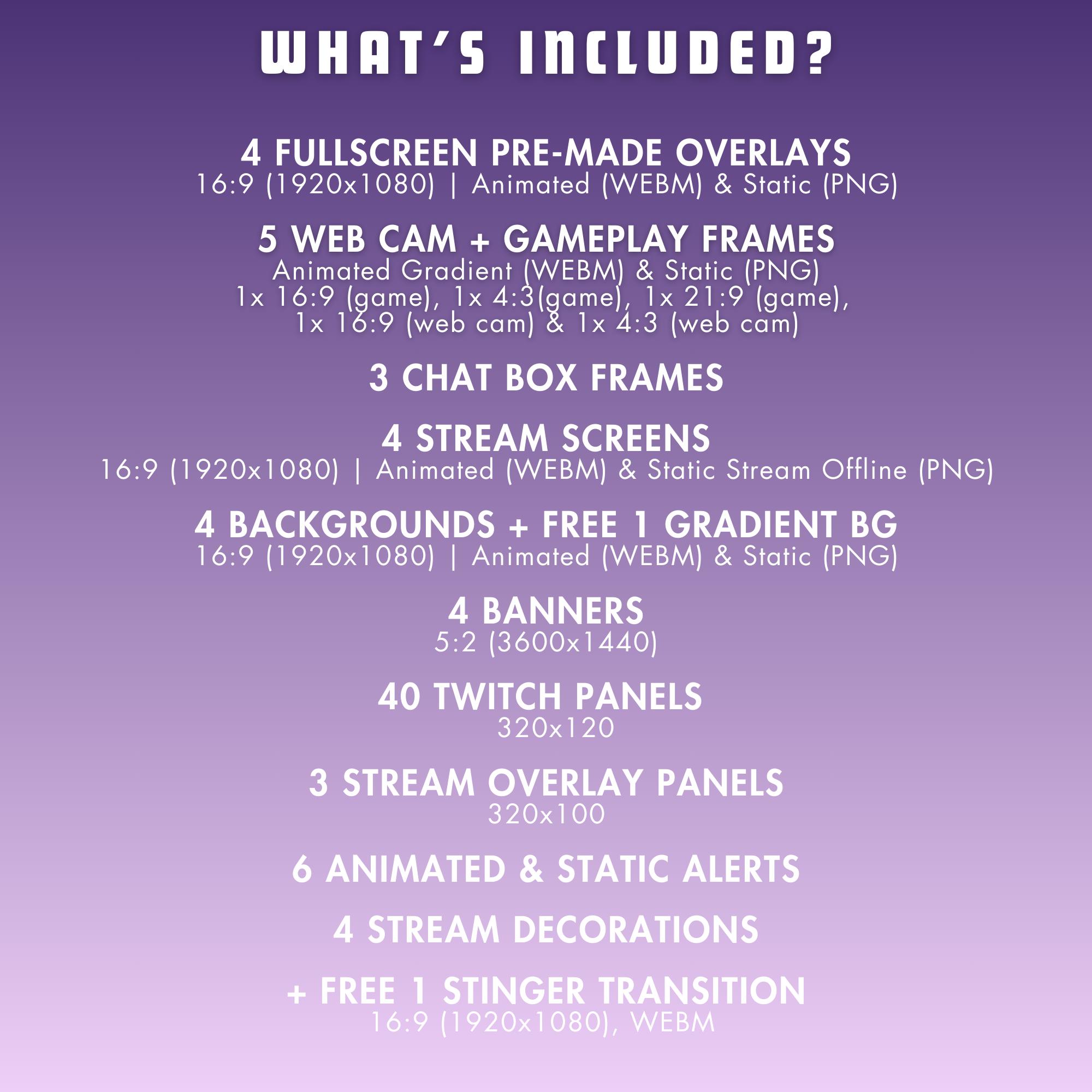 Purple Twitch Stream Package Animated Purple Twitch Overlay Twitch ...