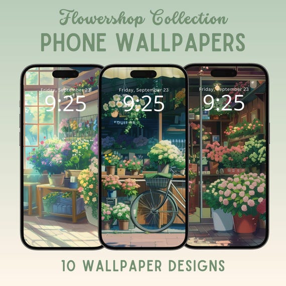 Flower shop mobile wallpaper iphone wallpaper download iphone android phone background anime wallpaper whimsical wallpaper flower wallpaper
