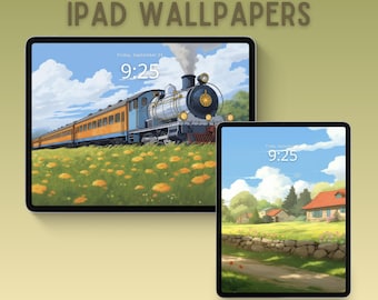 Papel de parede de primavera para iPad, fundo para iPad, papel de parede de primavera, papel de parede para tablet, tela de bloqueio em tons pastel para iPad, papel de parede de anime, papel de parede do Studio Ghibli