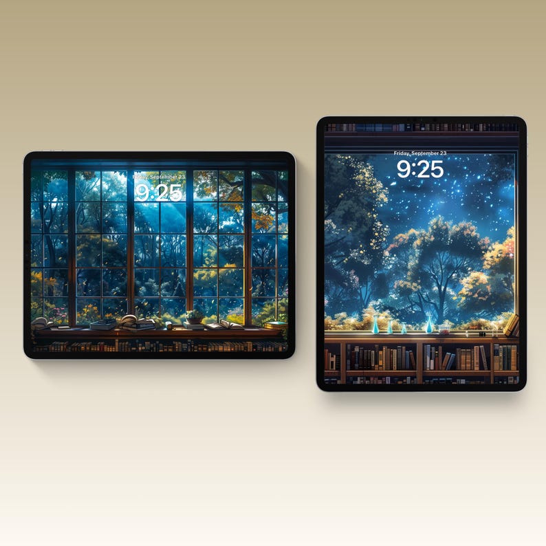 Dark academia–inspired iPad wallpaper collection featuring gothic libraries, ivy-covered courtyards, grand university halls, and autumnal campuses with warm lighting, vintage architecture, and a moody scholarly atmosphere.