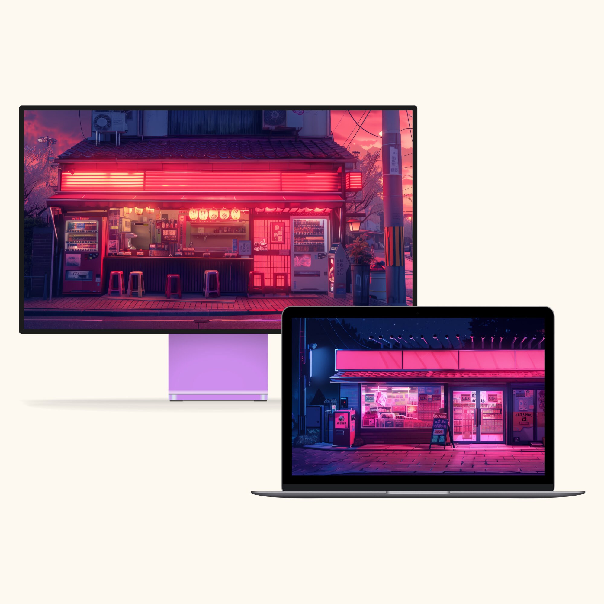 Pink Lofi Desktop Wallpaper Laptop Wallpaper MacBook Wallpaper Anime ...