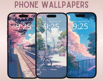 Fondo de pantalla de anime pastel lofi para iPhone, descarga de fondo de pantalla para iPhone y Android, fondo de pantalla de anime, fondo de pantalla de Ghibli, fondo de pantalla pastel para teléfono móvil