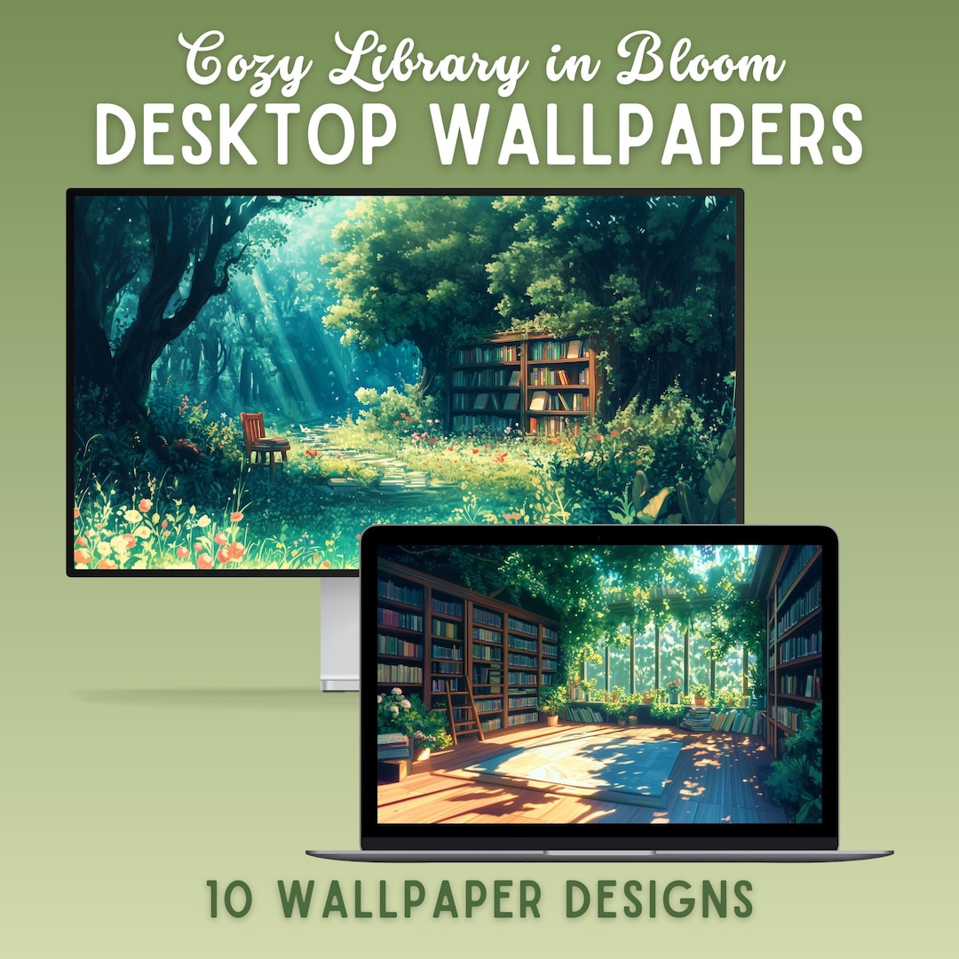 Cozy Library Desktop Wallpaper Forest Wallpaper Laptop Wallpaper ...