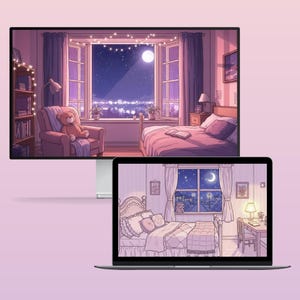 Dreamy Bedroom Desktop Wallpaper Cute Mac Wallpaper Kawaii Laptop ...