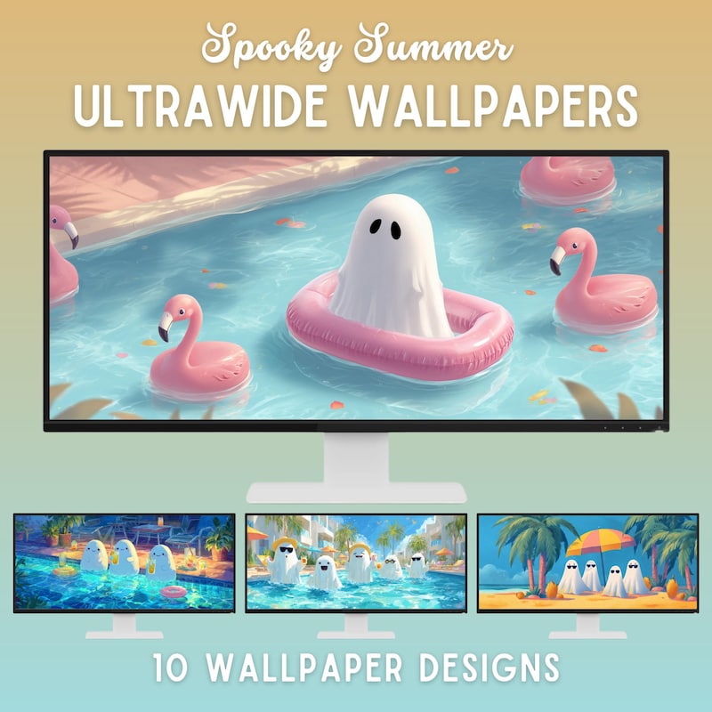 Summerween Desktop Wallpaper Etsy 