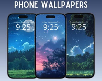 Sfondo per cellulare Ghibli foresta notturna, sfondo lofi per iPhone e Android, sfondo anime, sfondo stravagante, download di sfondi per iPhone