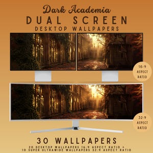 Papier peint double écran académique sombre, papier peint witchy, papier peint anime double écran, papier peint mac, papier peint super ultra-large Ghibli