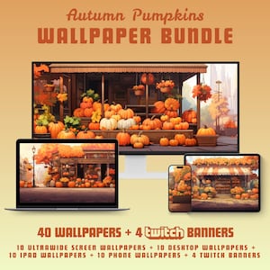 Autumn pumpkins wallpaper bundle fall desktop wallpaper macbook wallpaper super ultrawide wallpaper autumn ipad wallpaper iphone wallpaper