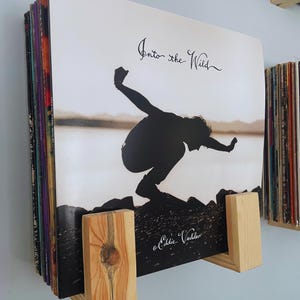 Wooden Vinyl Record Wall Mount Brackets | Minimalist Display Shelf for LP Albums | Rustic Wall Record Holder | Vinyl Decor for Music Lovers