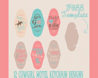 Western Motel Keychain SVG Bundle, retro western keychain svg, cowgirl keychain svg, western svg, southern svg, keychain sublimation png
