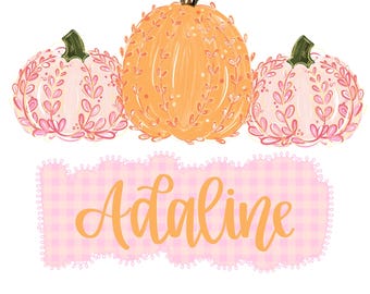 Grandmillenial pumpkin with name, Coquette Pumpkin Custom Name PNG,  Name Png, Personalized png, DIY name png